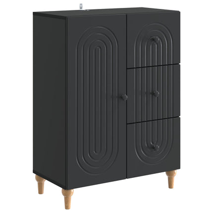 Sideboard med skuffe Sort 66 x 34,5 x 90 cm Konstrueret træ