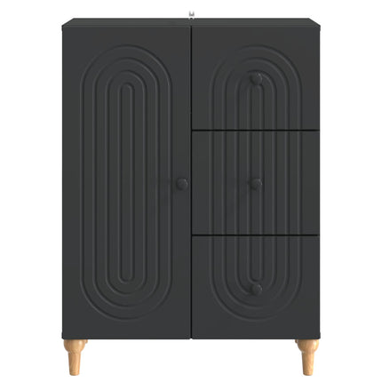 Sideboard med skuffe Sort 66 x 34,5 x 90 cm Konstrueret træ