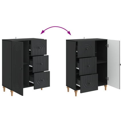 Sideboard med skuffe Sort 66 x 34,5 x 90 cm Konstrueret træ