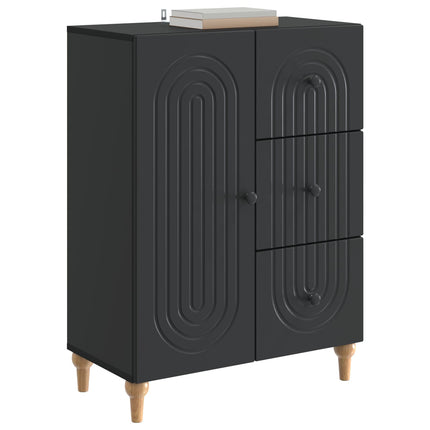 Sideboard med skuffe Sort 66 x 34,5 x 90 cm Konstrueret træ