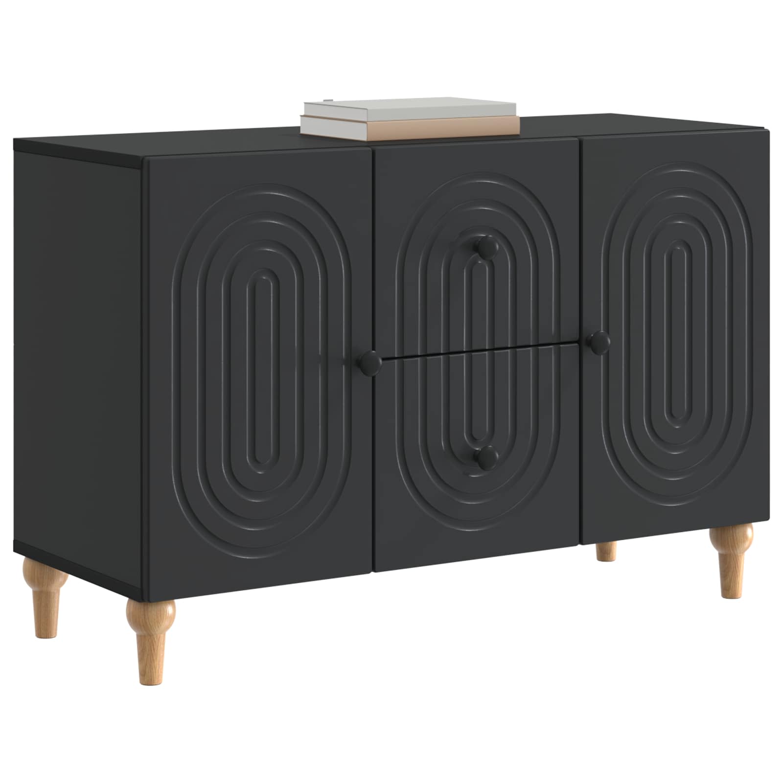 TV-skab med skuffe Sort 89 x 34,5 x 60 cm Konstrueret træ