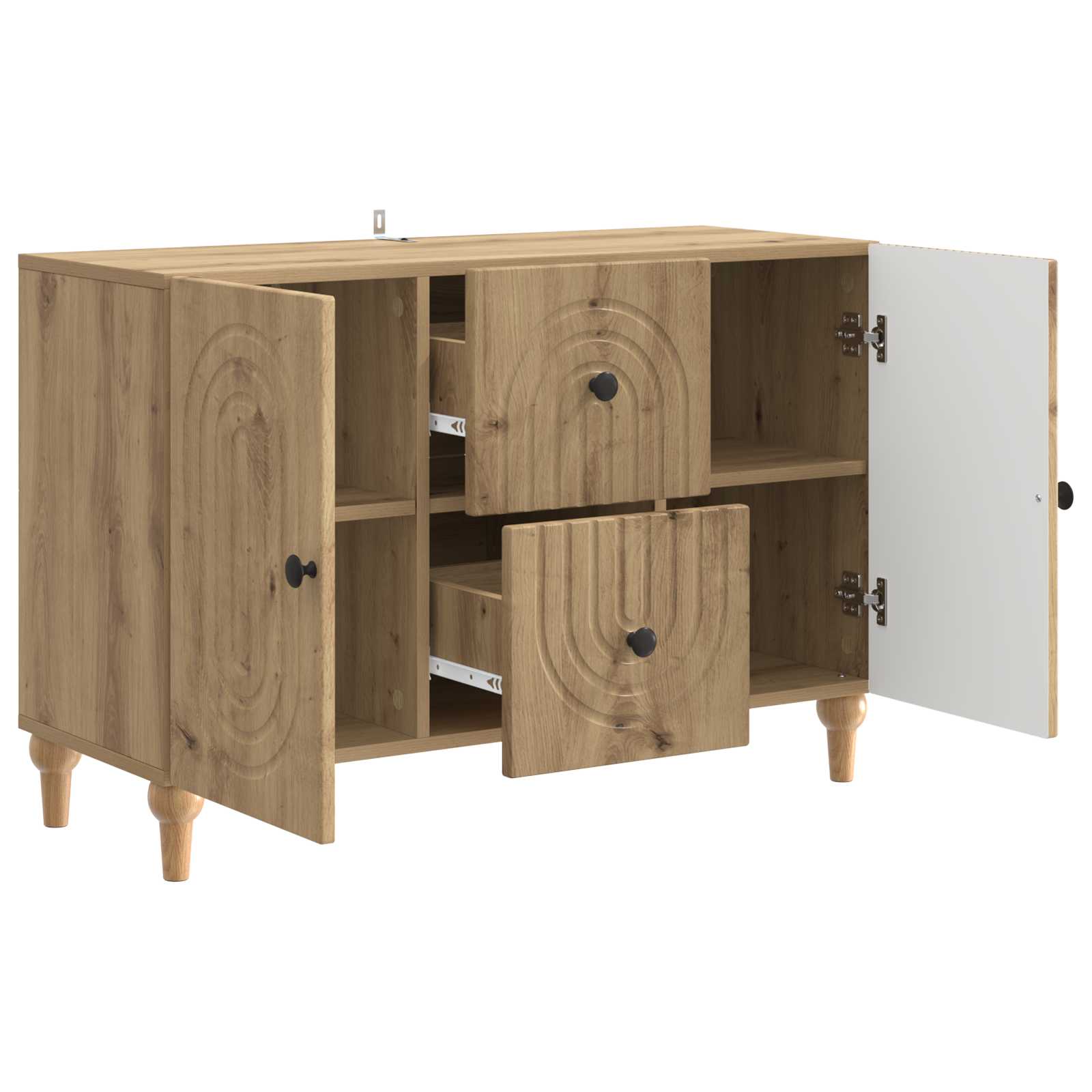 TV-skab med skuffe Artisan-eg 89 x 34,5 x 60 cm Konstrueret træ