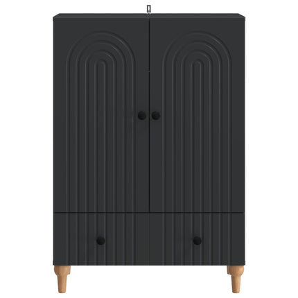 Sideboard med skuffe Sort 66 x 34,5 x 95 cm Konstrueret træ