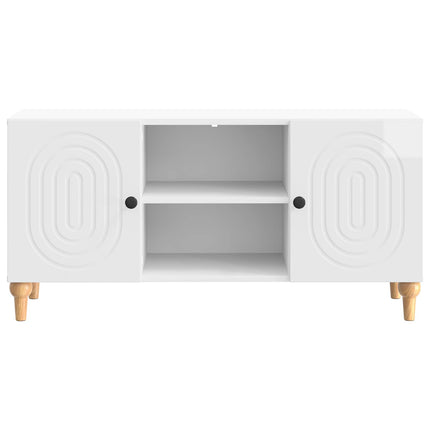 TV-skab Hvid højglans 102 x 34,5 x 50 cm Konstrueret træ