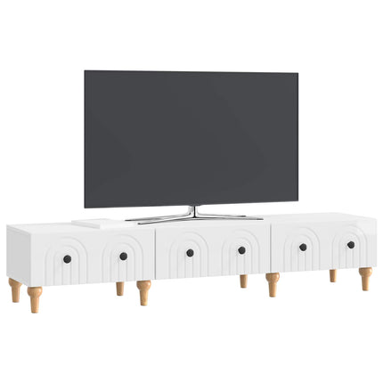 TV-skab Hvid højglans 147 x 34,5 x 30 cm Konstrueret træ