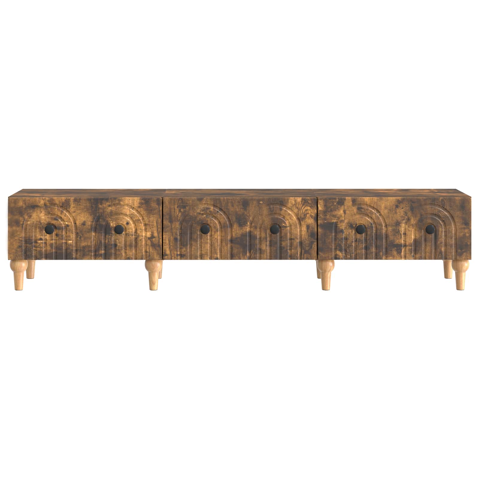 TV-skab med skuffe Røget eg 147 x 34,5 x 30 cm Konstrueret træ