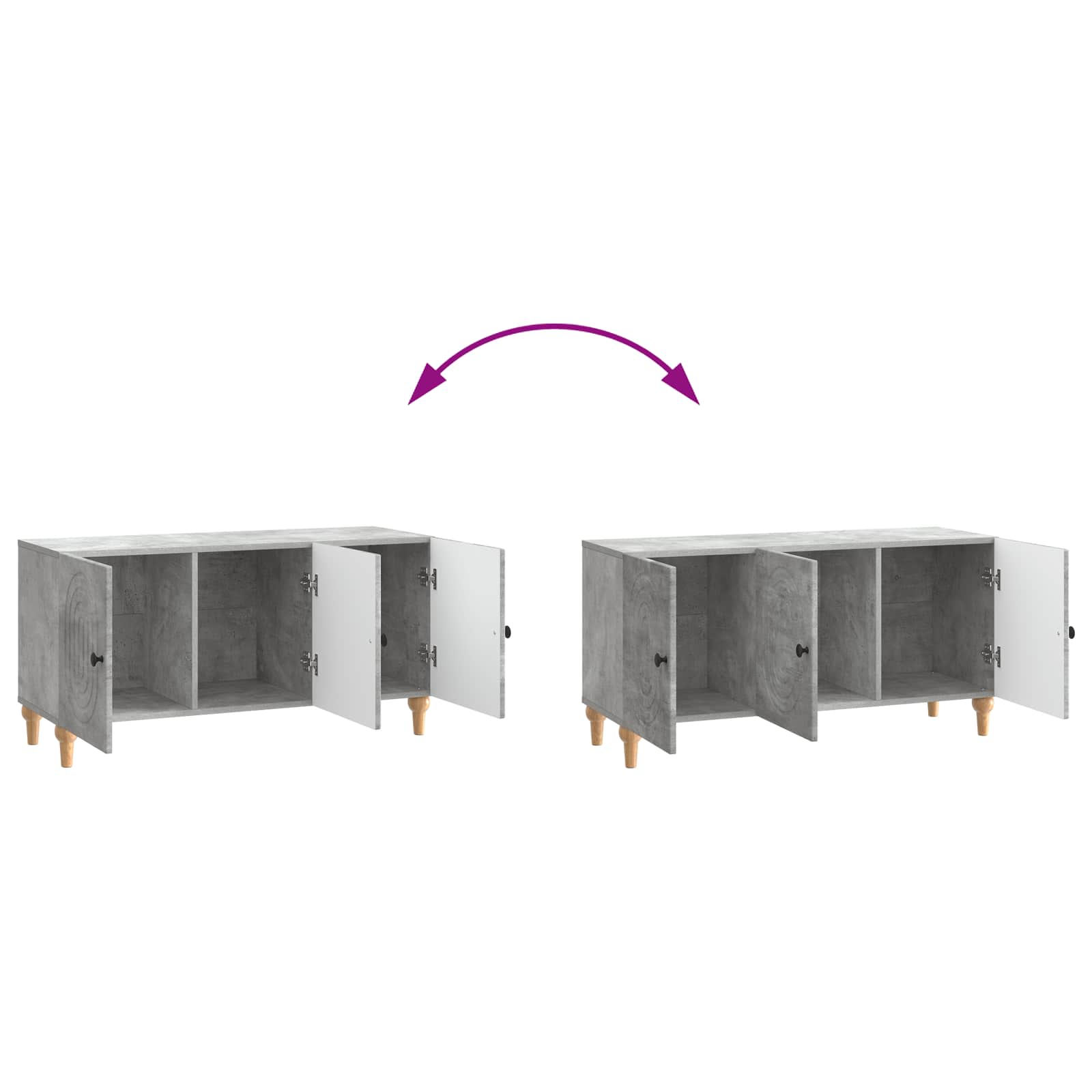 TV-skab Betongrå 99 x 34,5 x 50 cm Konstrueret træ