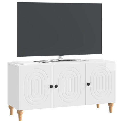 TV-skab Hvid højglans 99 x 34,5 x 50 cm Konstrueret træ