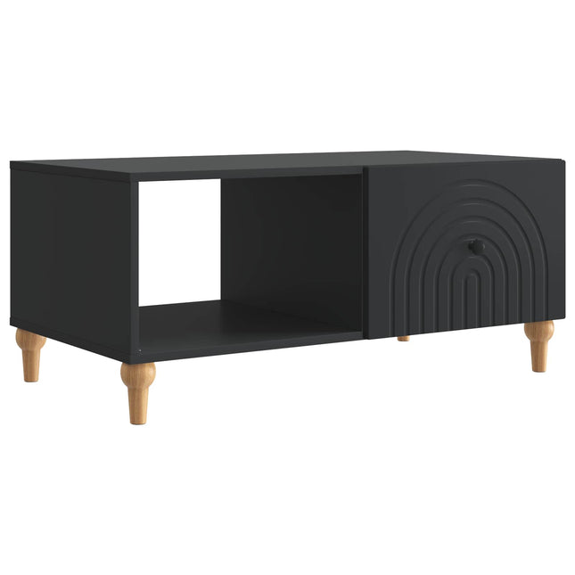 Sofabord Sort 90 x 50 x 40 cm Konstrueret træ