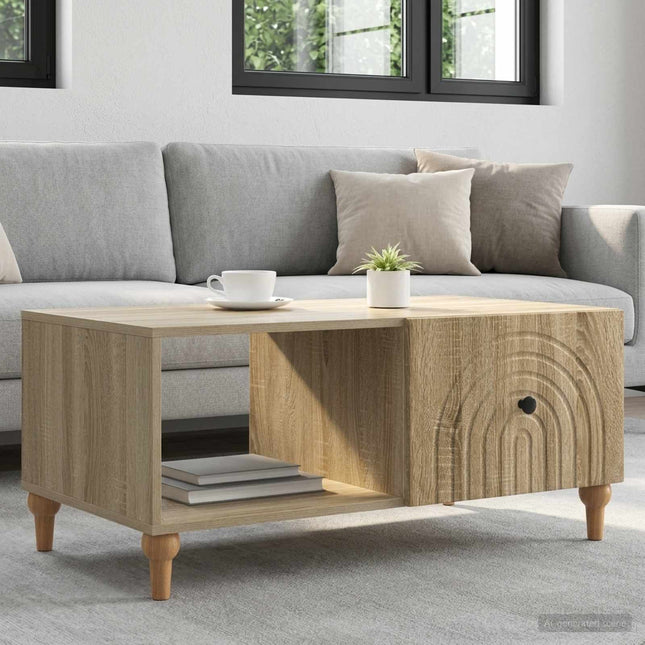 Sofabord Sonoma-eg 90 x 50 x 40 cm Konstrueret træ