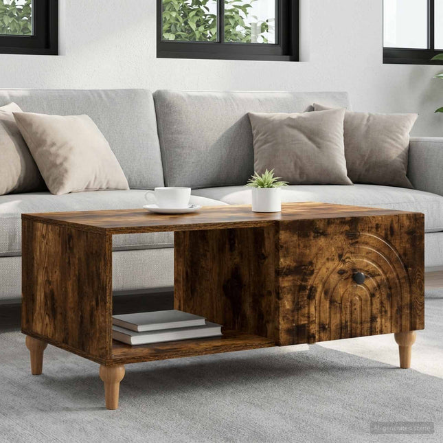 Sofabord Røget eg 90 x 50 x 40 cm Konstrueret træ