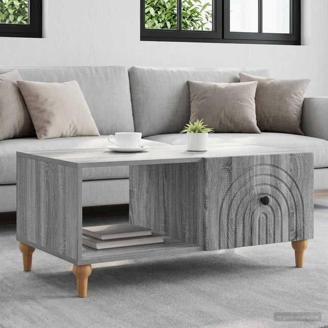 Sofabord Grå sonoma-eg 90 x 50 x 40 cm Konstrueret træ