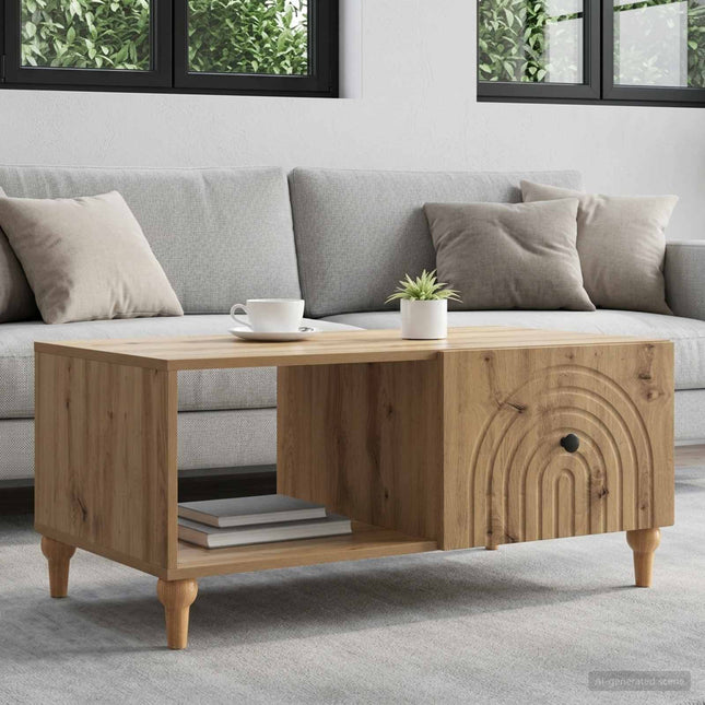 Sofabord Artisan-eg 90 x 50 x 40 cm Konstrueret træ