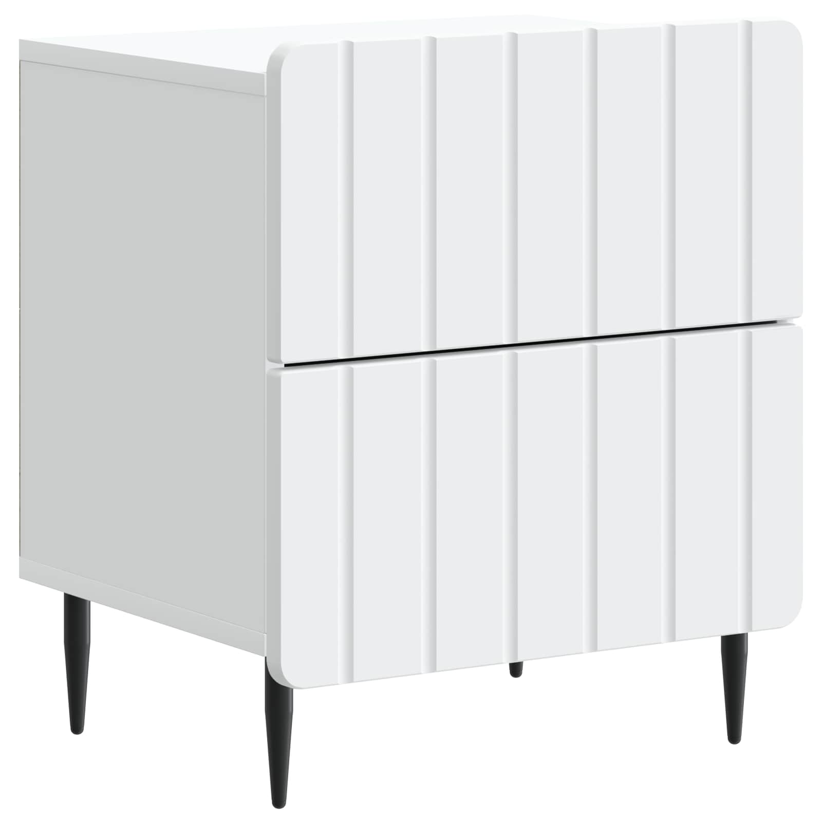Natskab 2 pcs Hvid 43 x 34,5 x 49,5 cm Konstrueret træ