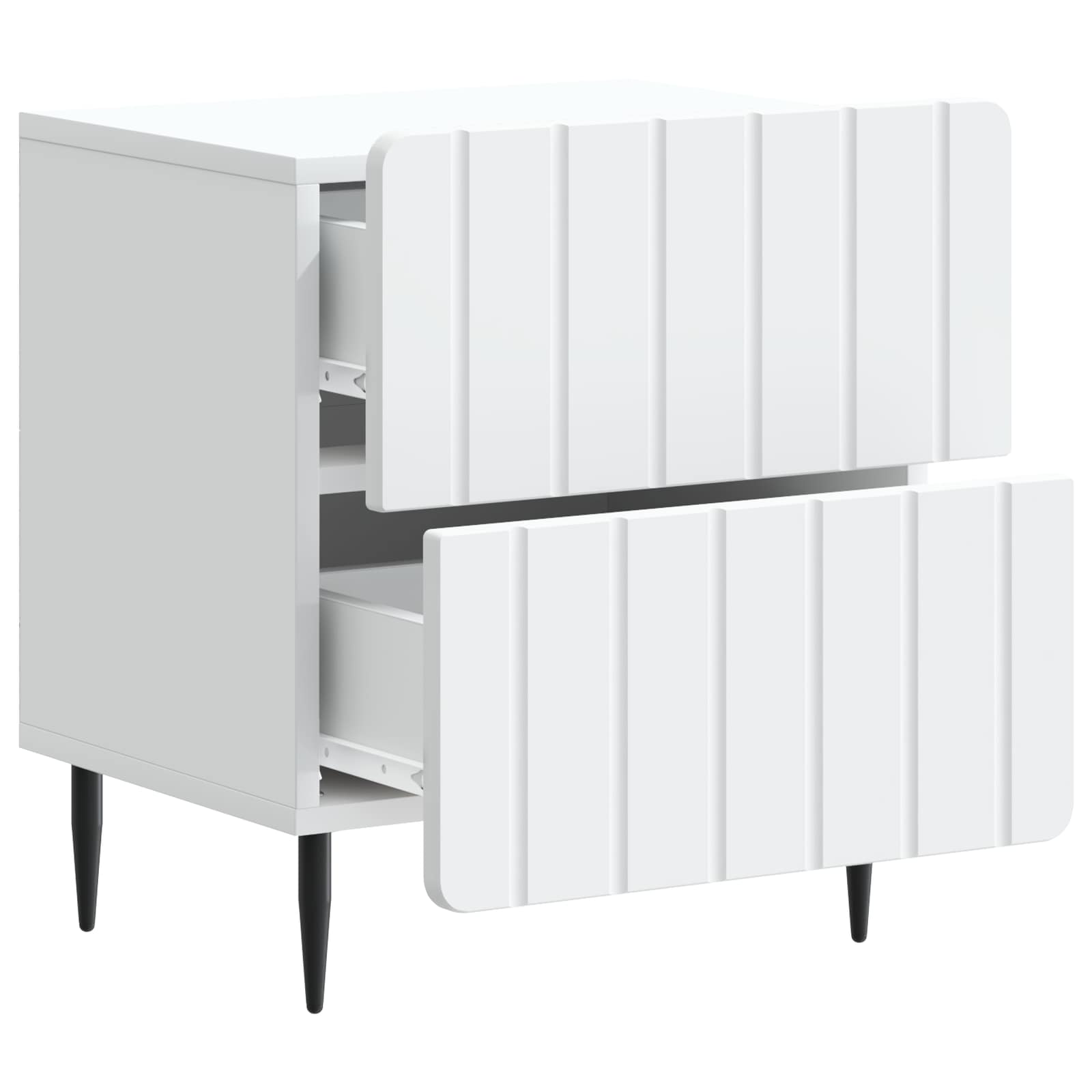 Natskab 2 pcs Hvid 43 x 34,5 x 49,5 cm Konstrueret træ