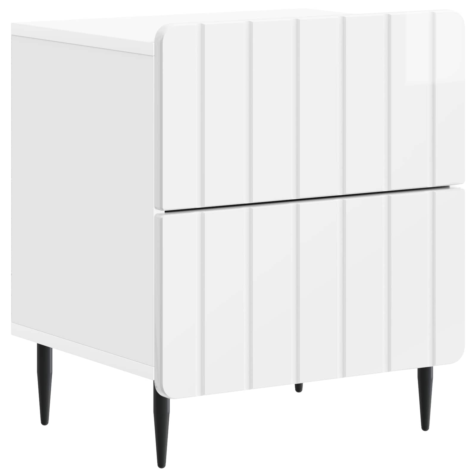 Natskab 2 pcs Hvid højglans 43 x 34,5 x 49,5 cm Konstrueret træ