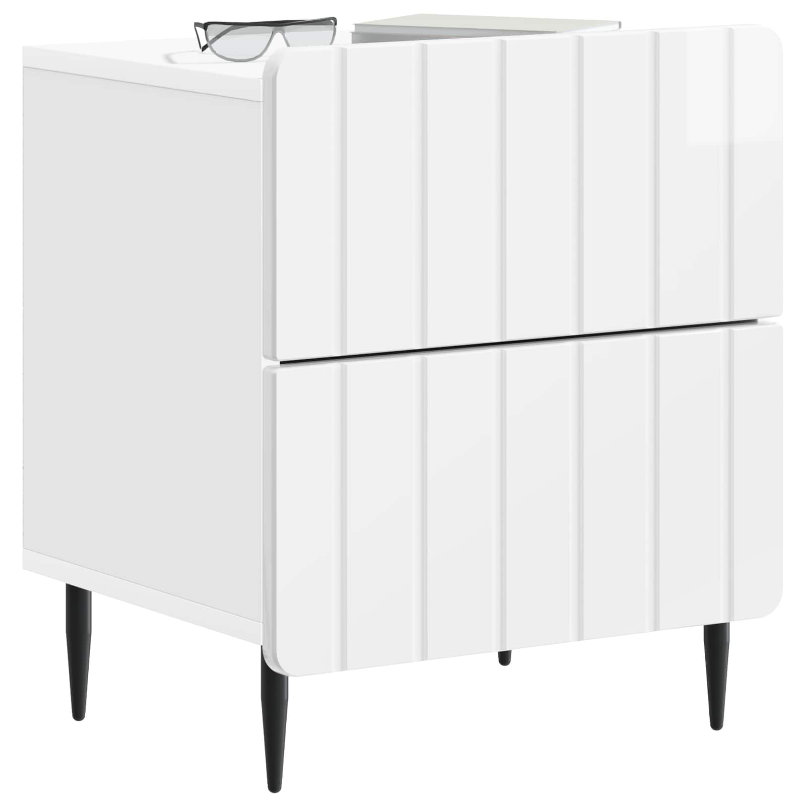 Natskab 2 pcs Hvid højglans 43 x 34,5 x 49,5 cm Konstrueret træ