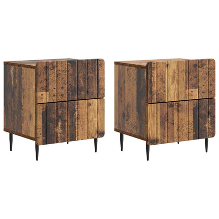 Natskab 2 stk. Gammelt træ 43 x 34,5 x 49,5 cm Konstrueret træ