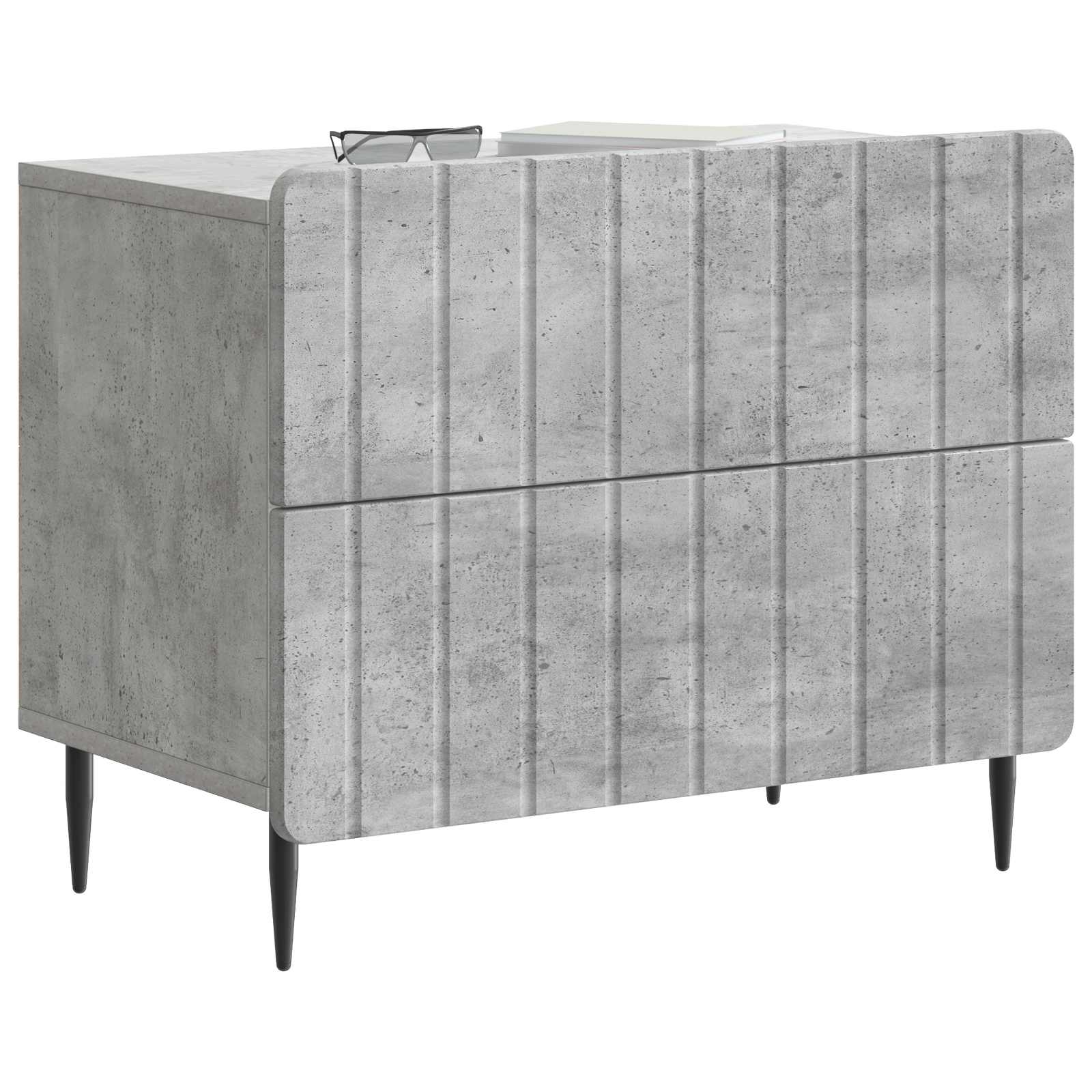 Natskab med skuffe Betongrå 62 x 34,5 x 49,5 cm Konstrueret træ