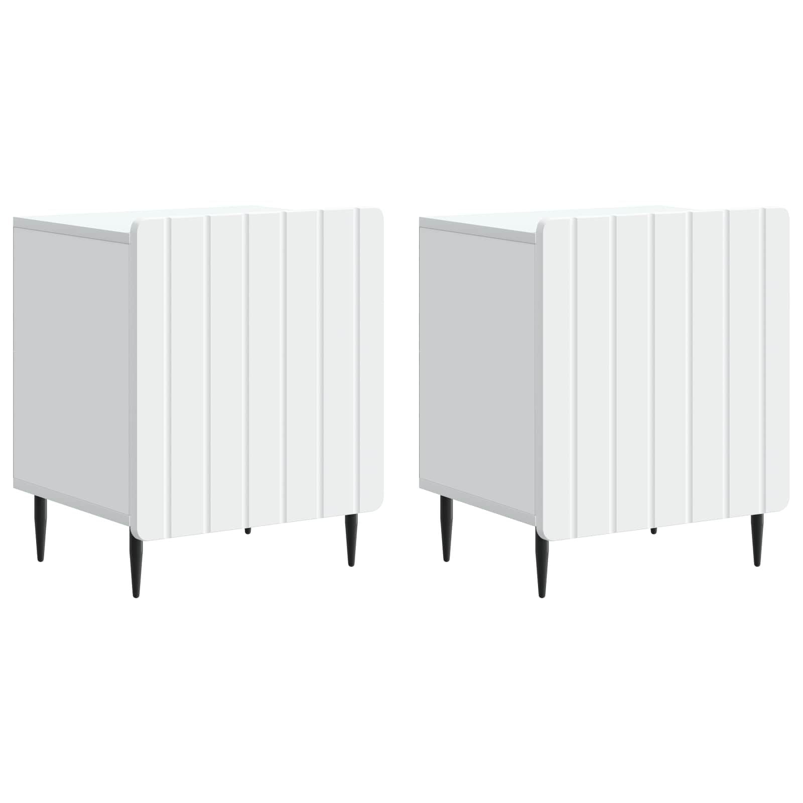 Natskab 2 pcs Hvid 43 x 34,5 x 52 cm Konstrueret træ