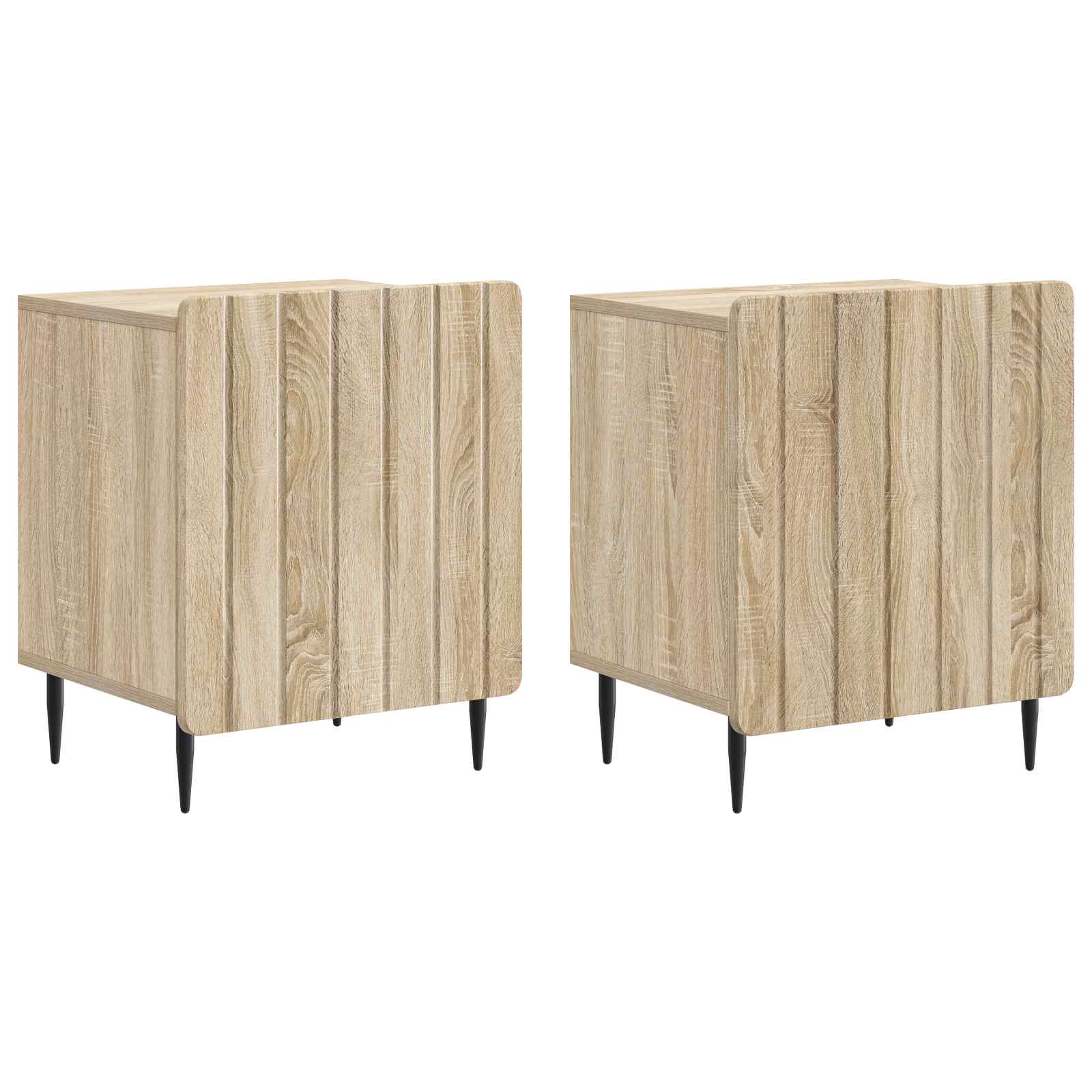 Natskab 2 pcs Sonoma-eg 43 x 34,5 x 52 cm Konstrueret træ