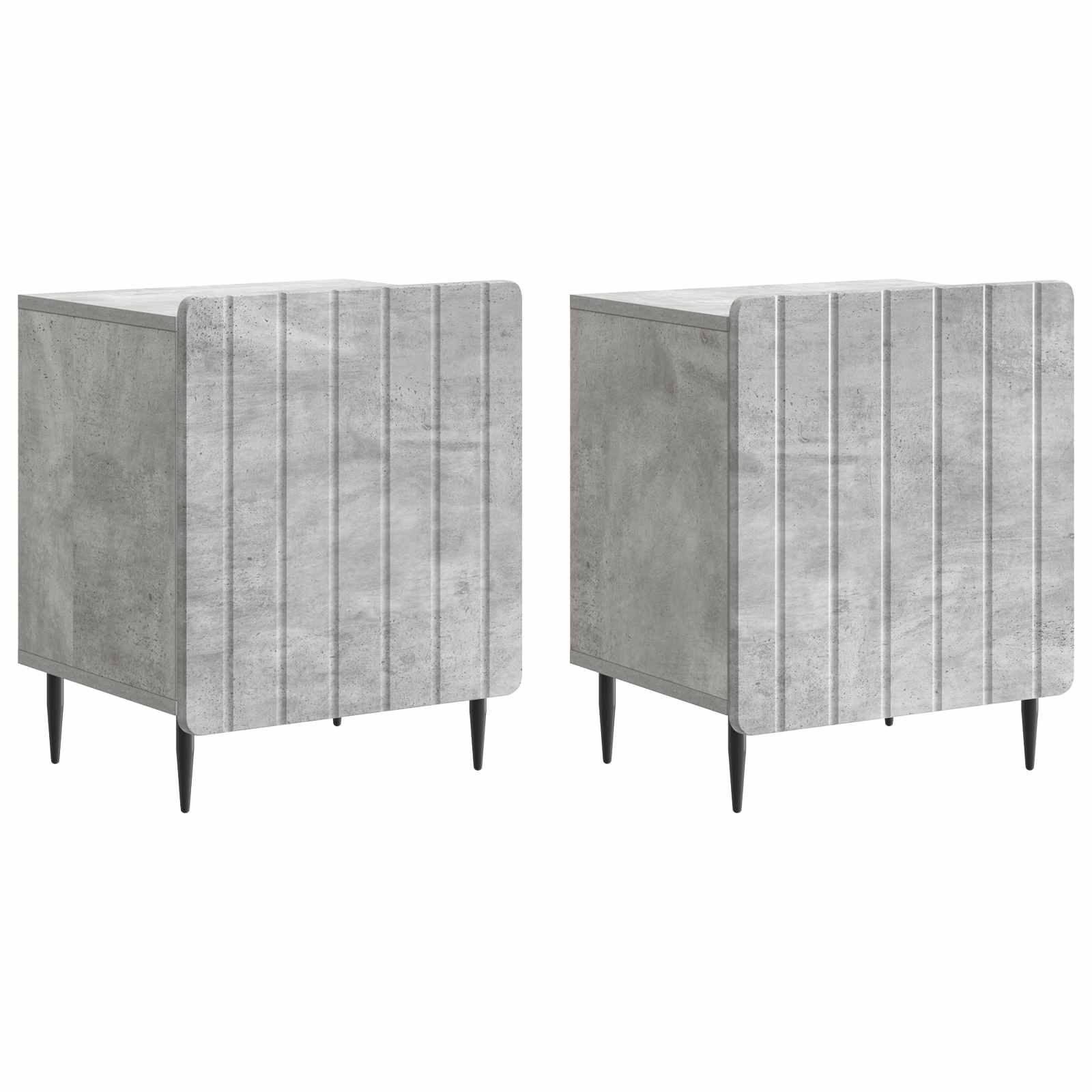 Natskab 2 pcs Betongrå 43 x 34,5 x 52 cm Konstrueret træ