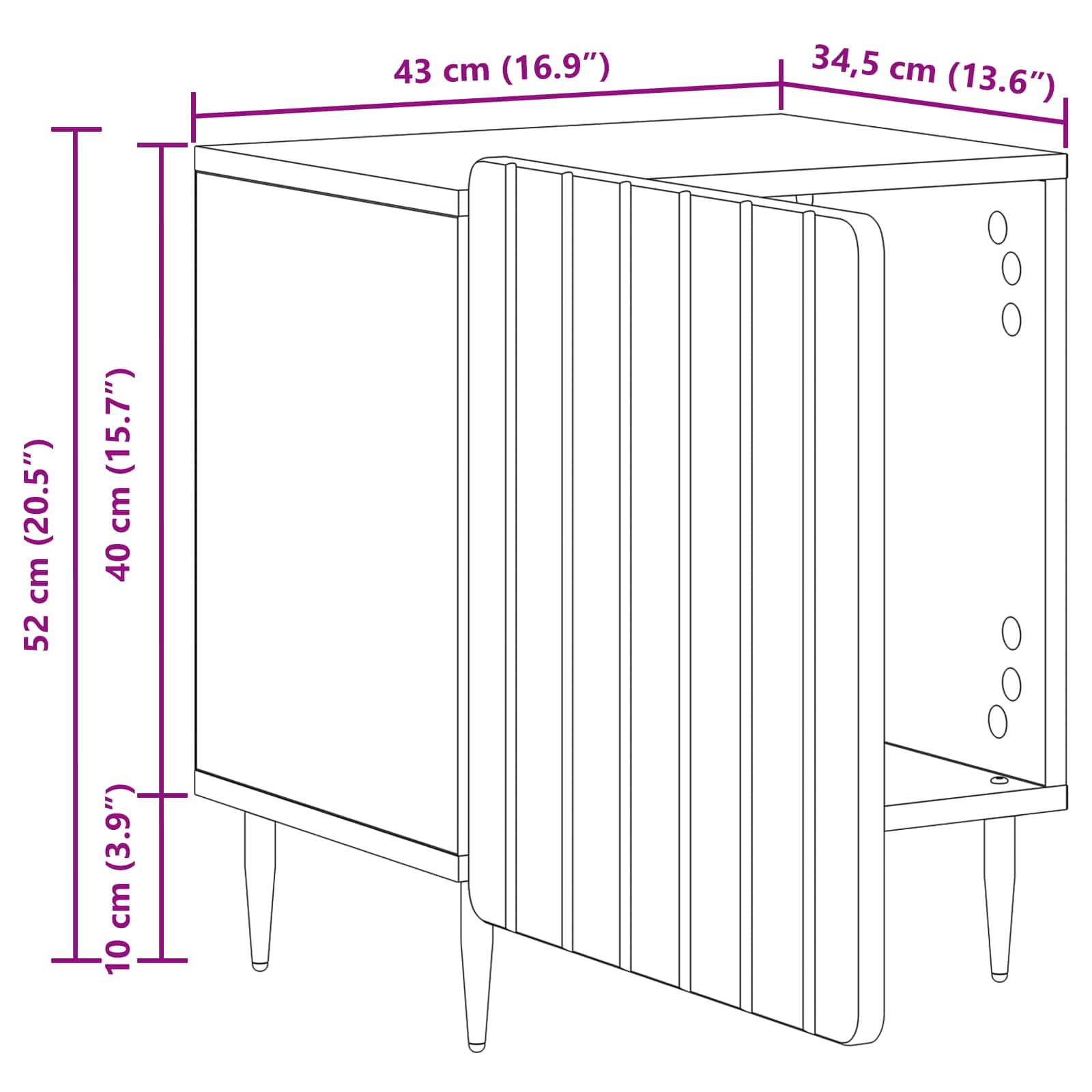 Natskab 2 pcs Betongrå 43 x 34,5 x 52 cm Konstrueret træ