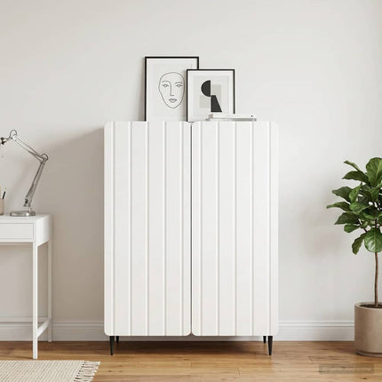 Sideboard Hvid højglans 66 x 34,5 x 92 cm Konstrueret træ