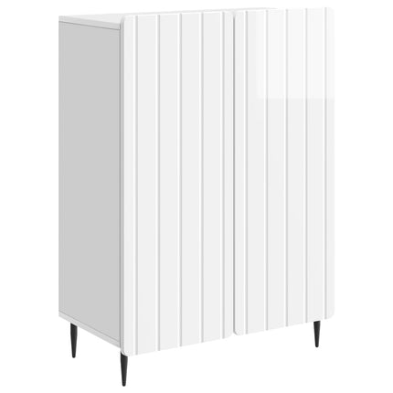 Sideboard Hvid højglans 66 x 34,5 x 92 cm Konstrueret træ