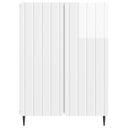 Sideboard Hvid højglans 66 x 34,5 x 92 cm Konstrueret træ