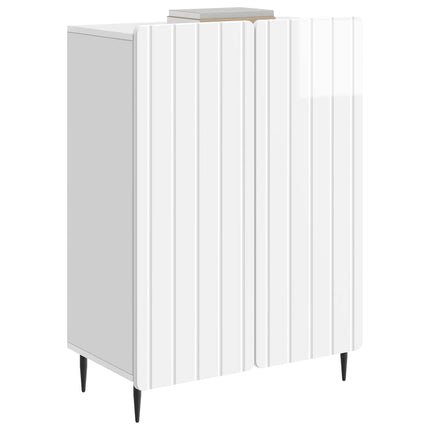Sideboard Hvid højglans 66 x 34,5 x 92 cm Konstrueret træ