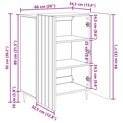 Sideboard Gammelt træ 66 x 34,5 x 92 cm Konstrueret træ