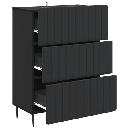 Skuffeskab Sort 66 x 34,5 x 92 cm Konstrueret træ