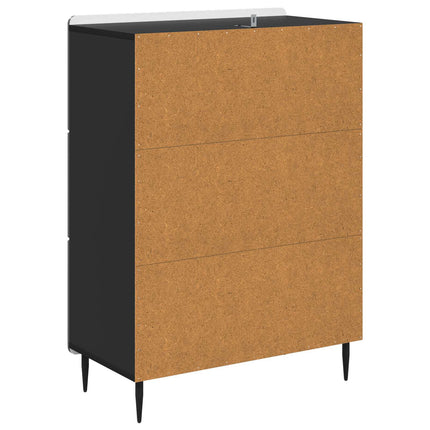 Skuffeskab Sort 66 x 34,5 x 92 cm Konstrueret træ