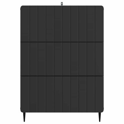 Skuffeskab Sort 66 x 34,5 x 92 cm Konstrueret træ