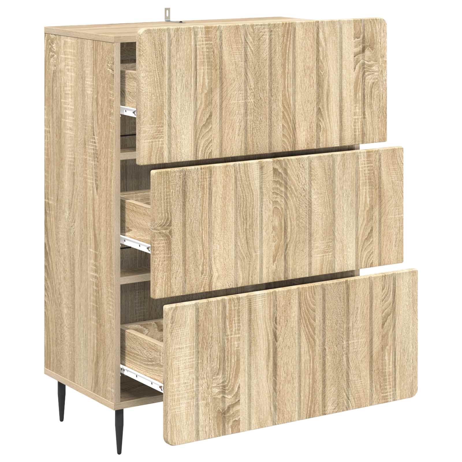 Skuffeskab Sonoma-eg 66 x 34,5 x 92 cm Konstrueret træ