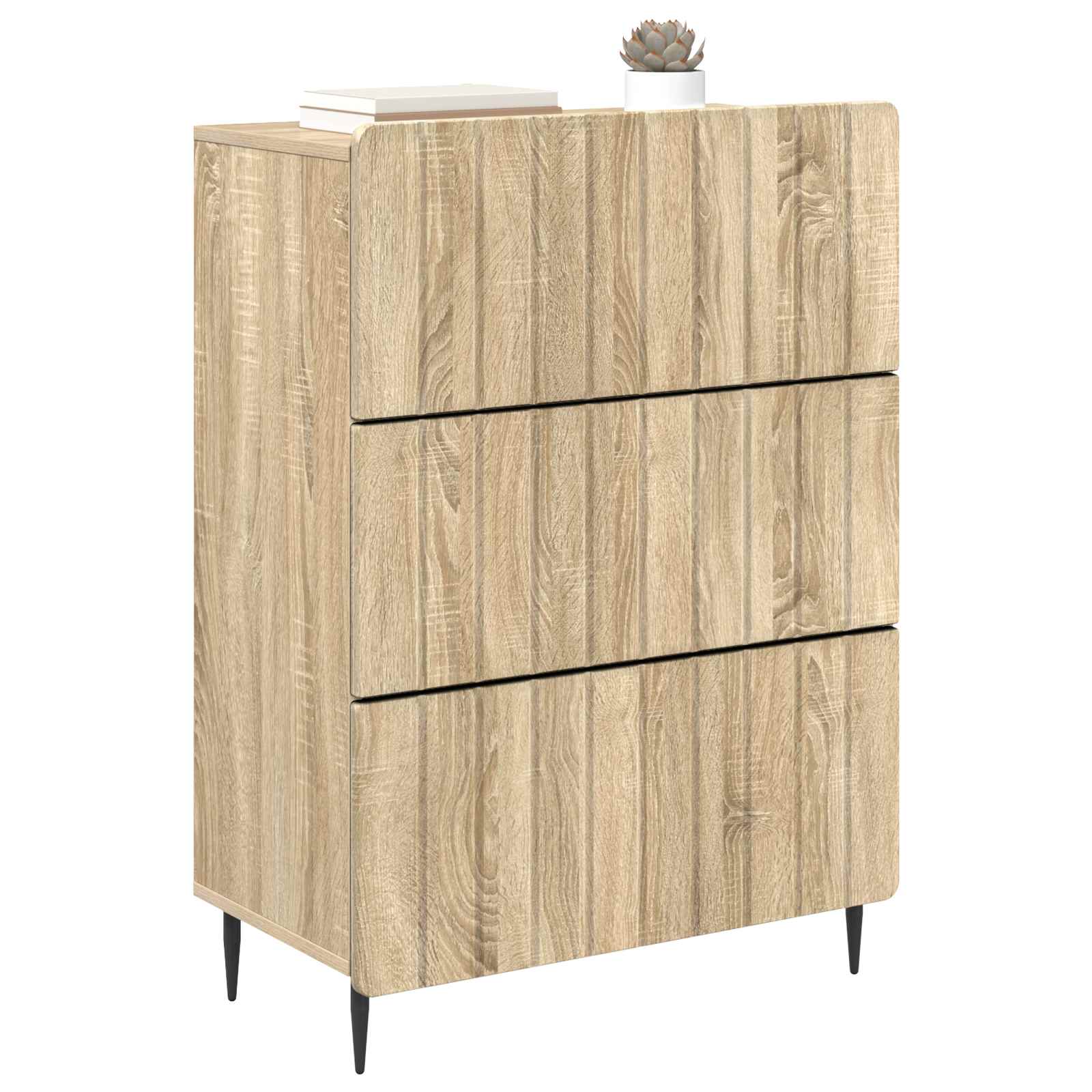 Skuffeskab Sonoma-eg 66 x 34,5 x 92 cm Konstrueret træ