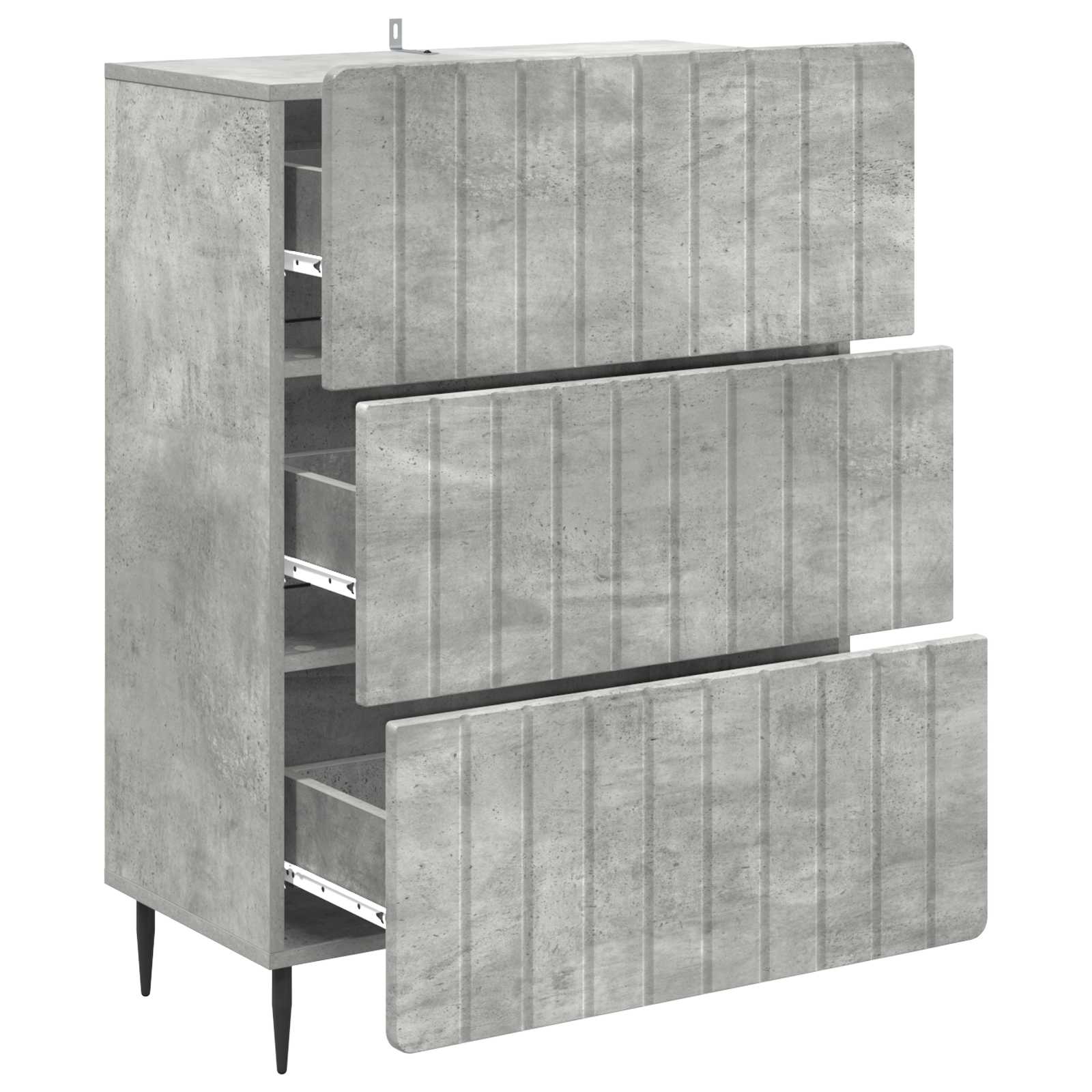 Skuffeskab Betongrå 66 x 34,5 x 92 cm Konstrueret træ