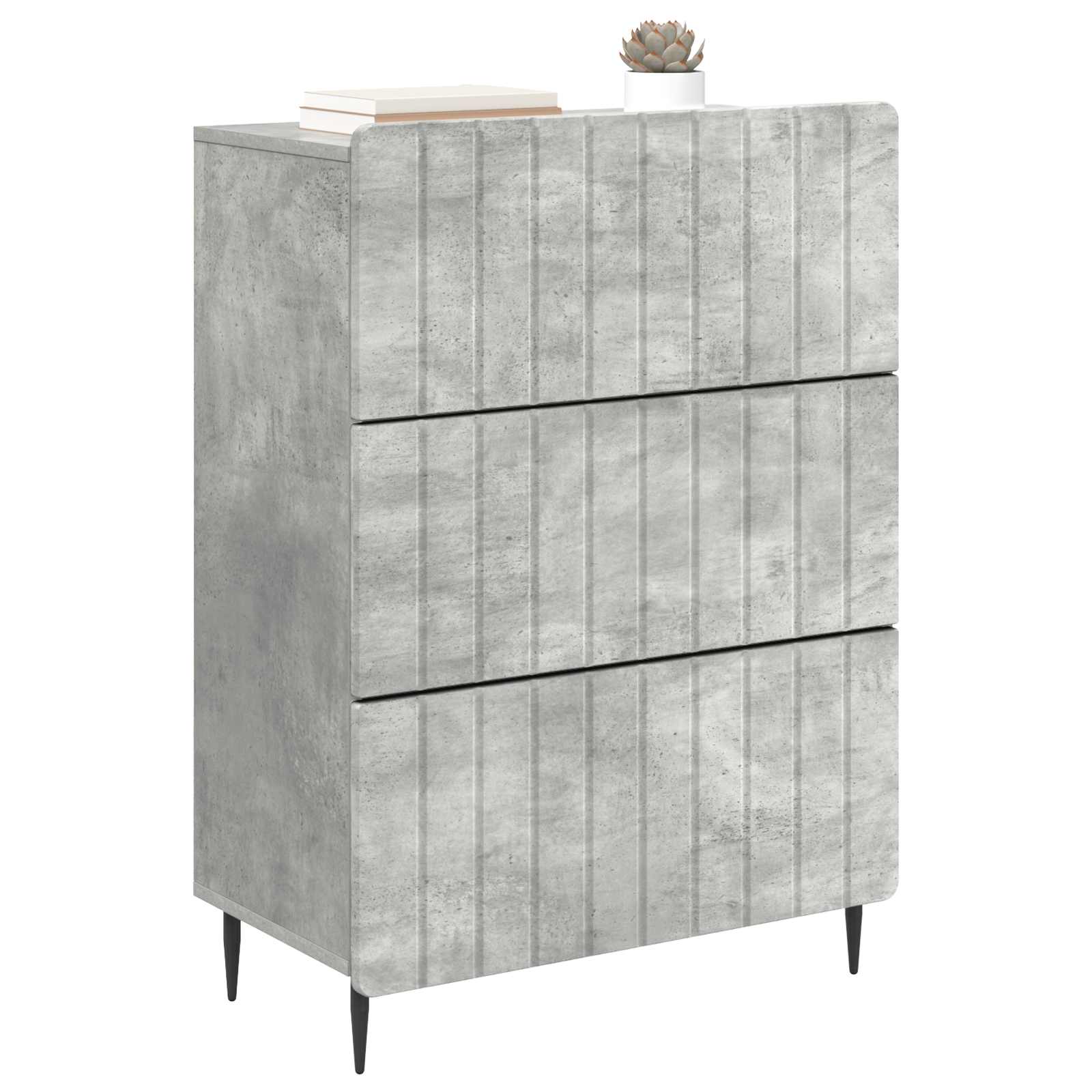 Skuffeskab Betongrå 66 x 34,5 x 92 cm Konstrueret træ