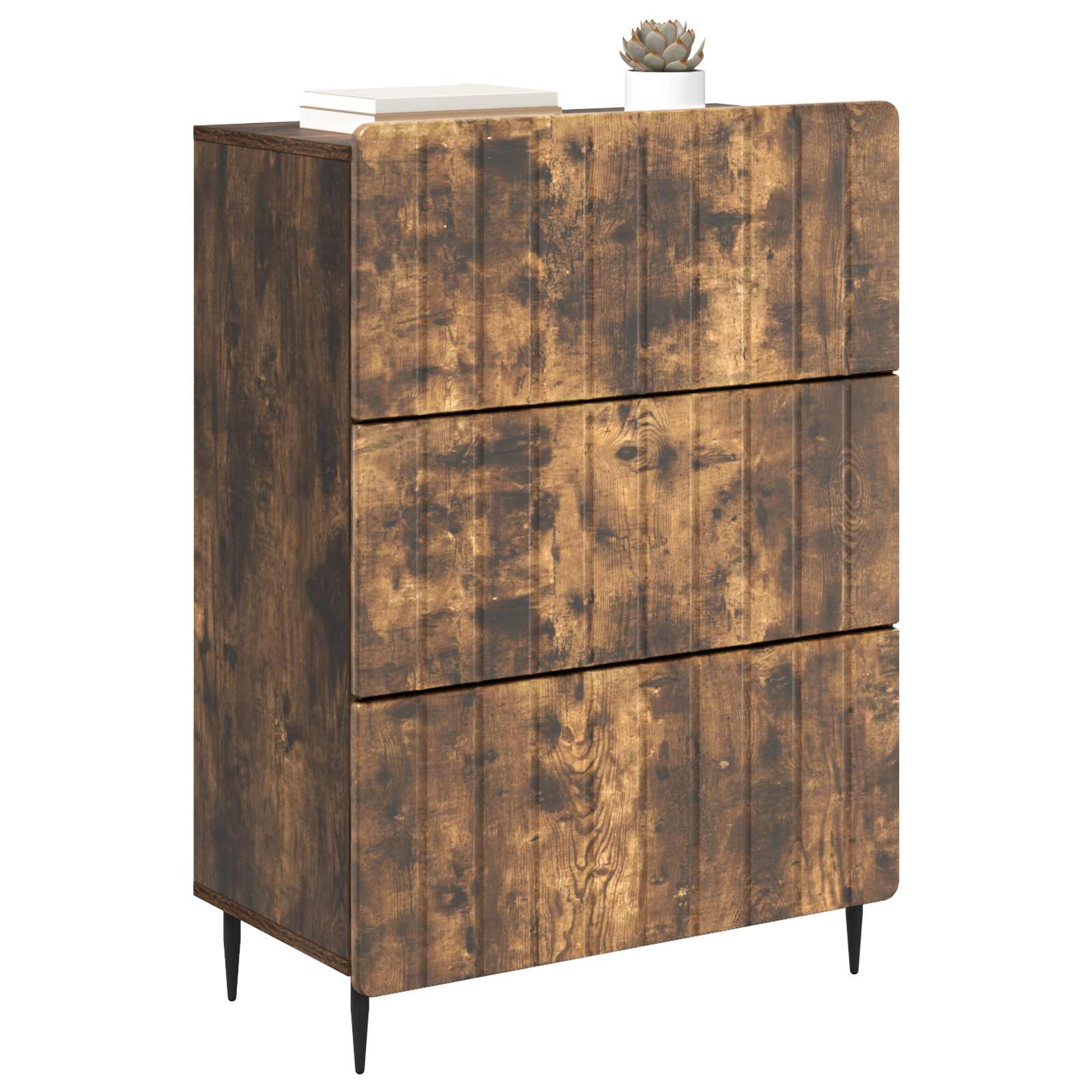 Skuffeskab Røget eg 66 x 34,5 x 92 cm Konstrueret træ