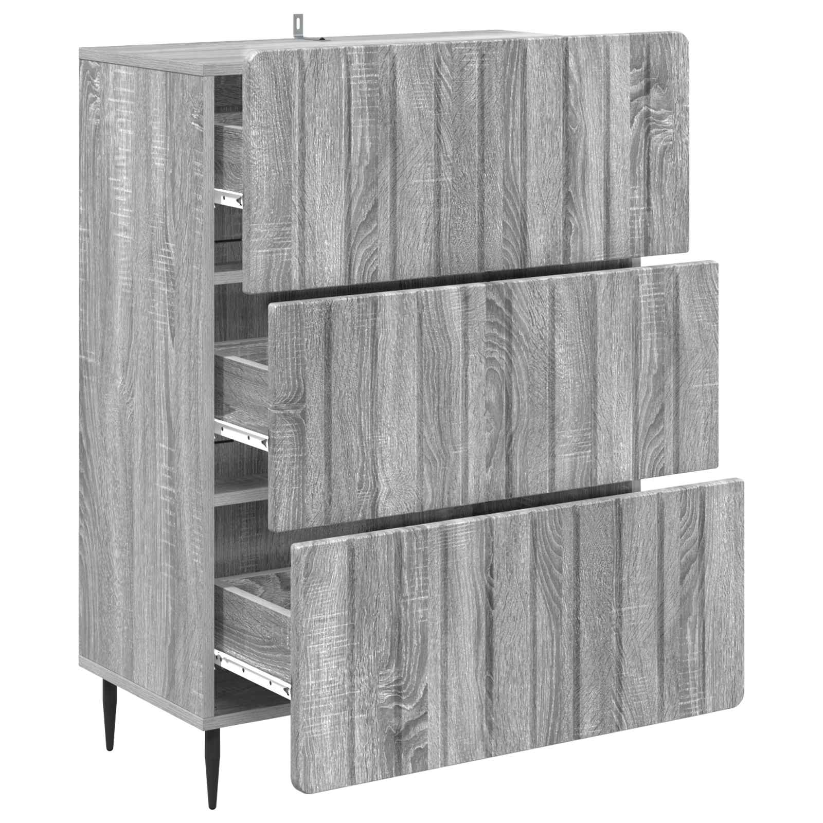 Skuffeskab Grå sonoma-eg 66 x 34,5 x 92 cm Konstrueret træ