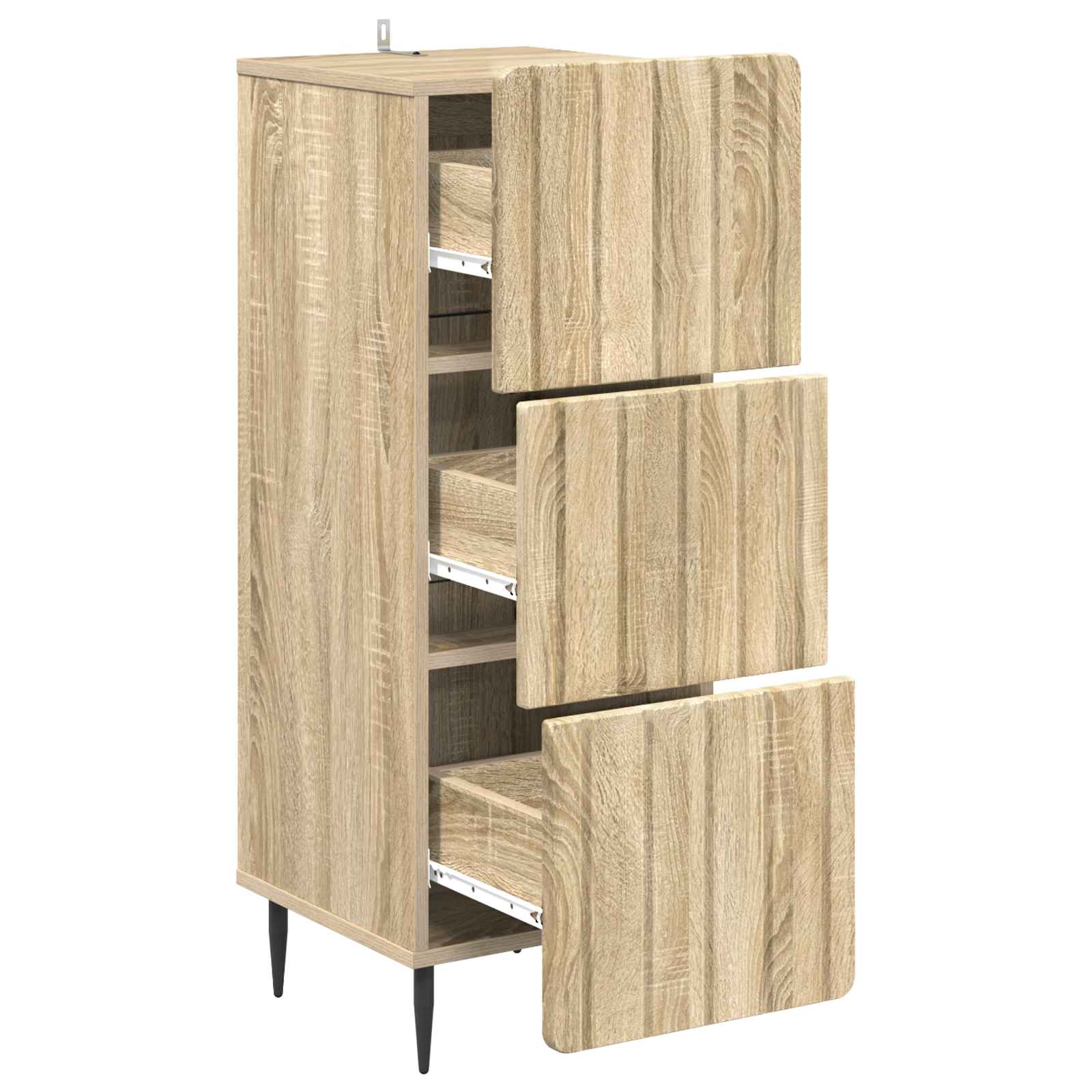 Skuffeskab Sonoma-eg 33 x 34,5 x 92 cm Konstrueret træ