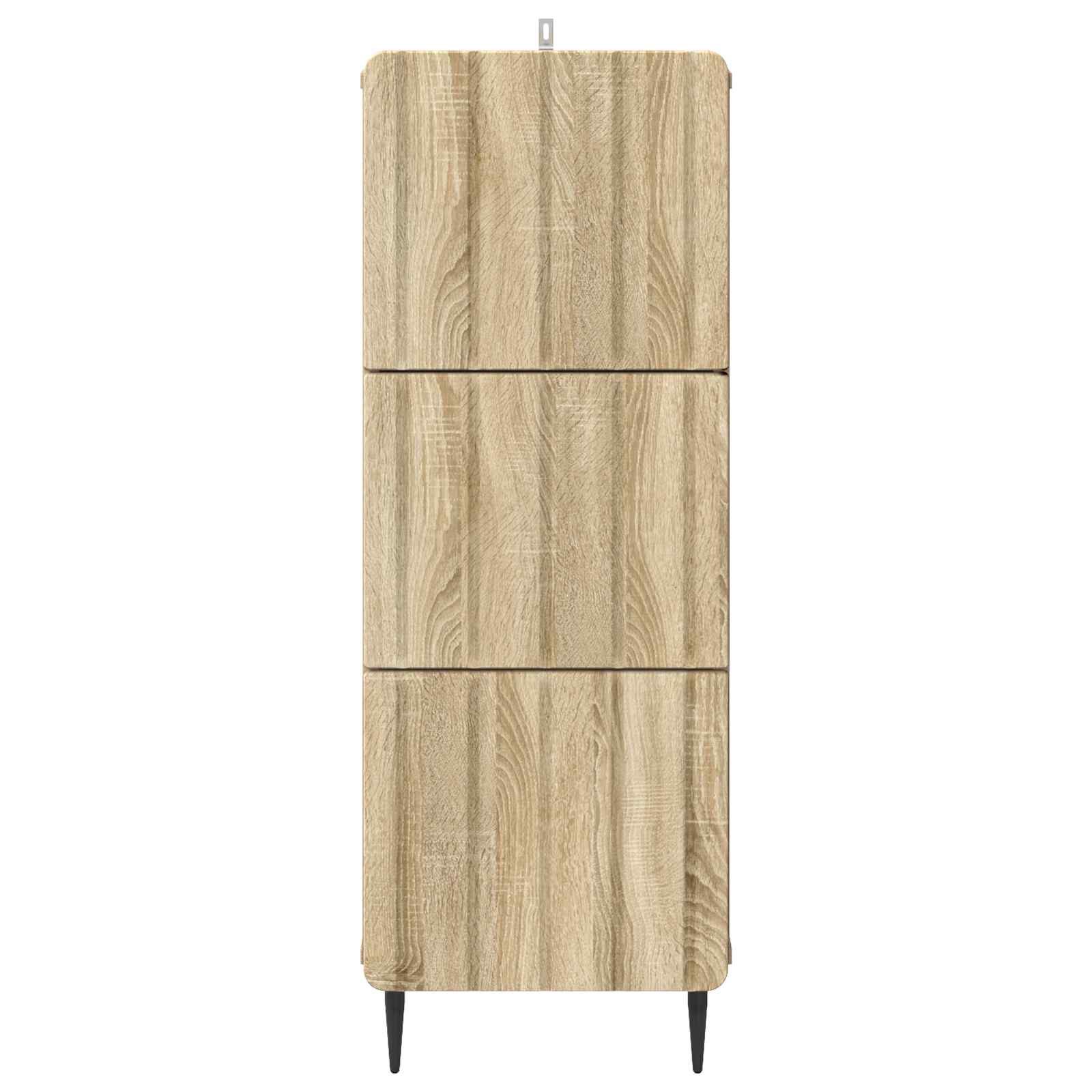 Skuffeskab Sonoma-eg 33 x 34,5 x 92 cm Konstrueret træ