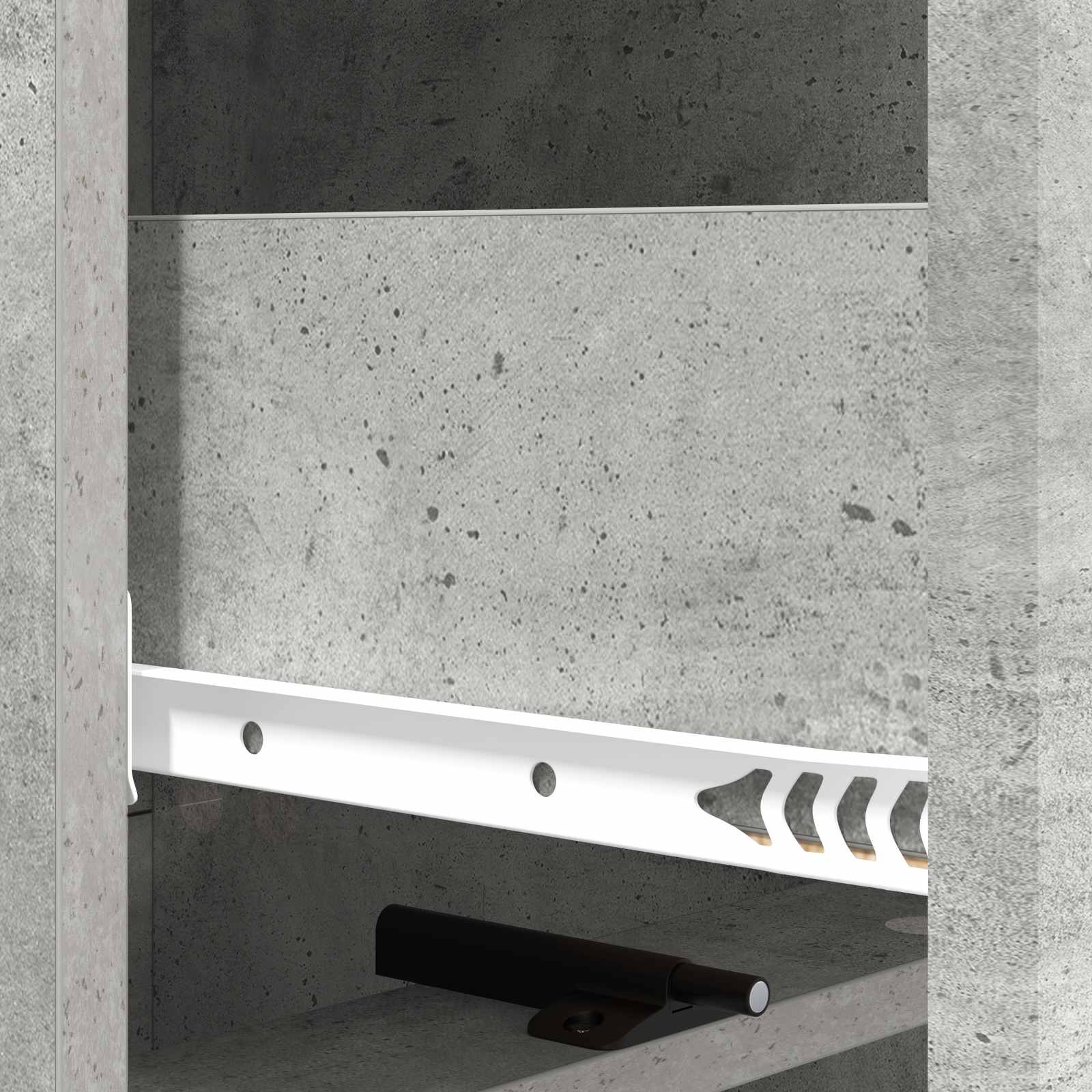 Skuffeskab Betongrå 33 x 34,5 x 92 cm Konstrueret træ