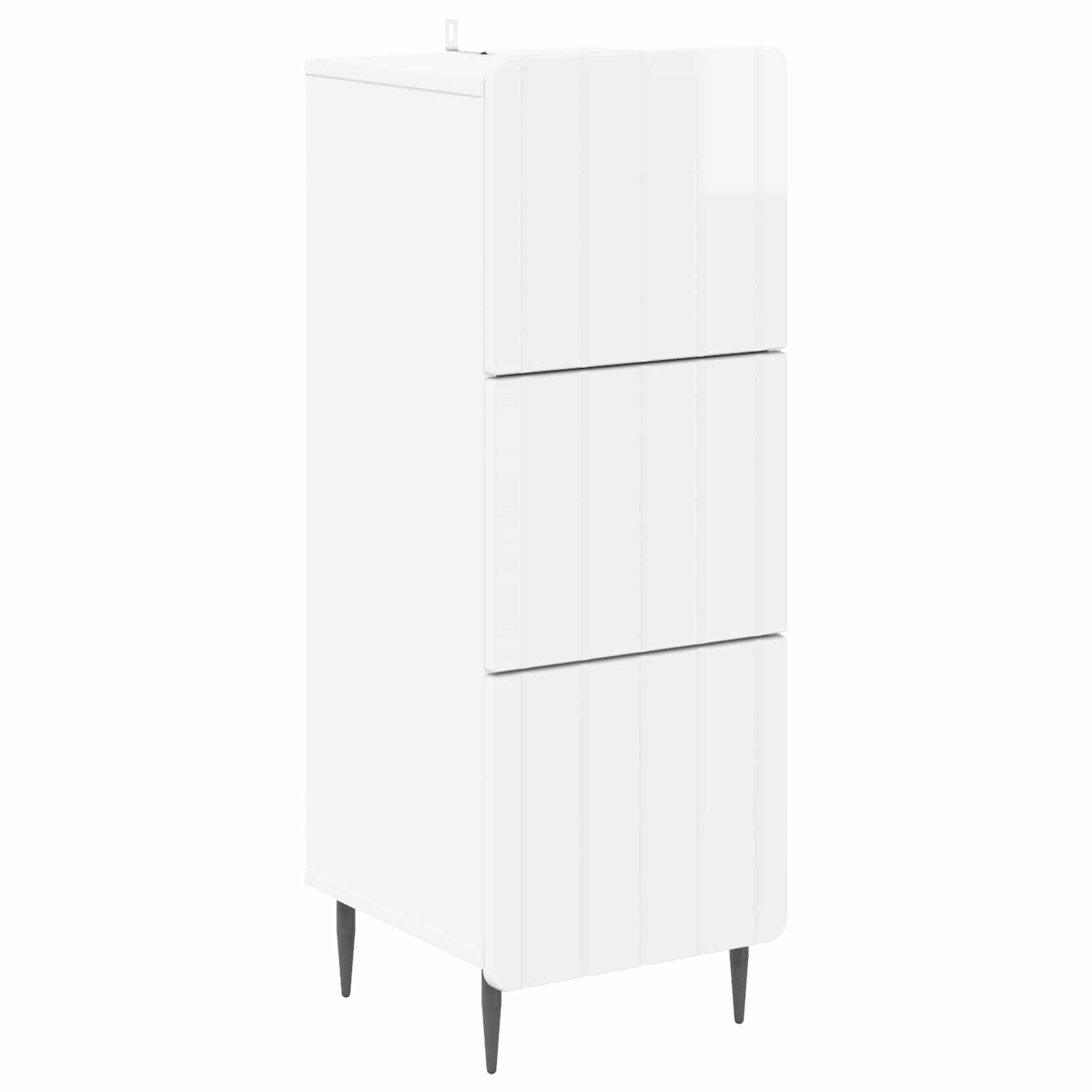 Skuffeskab Hvid højglans 33 x 34,5 x 92 cm Konstrueret træ