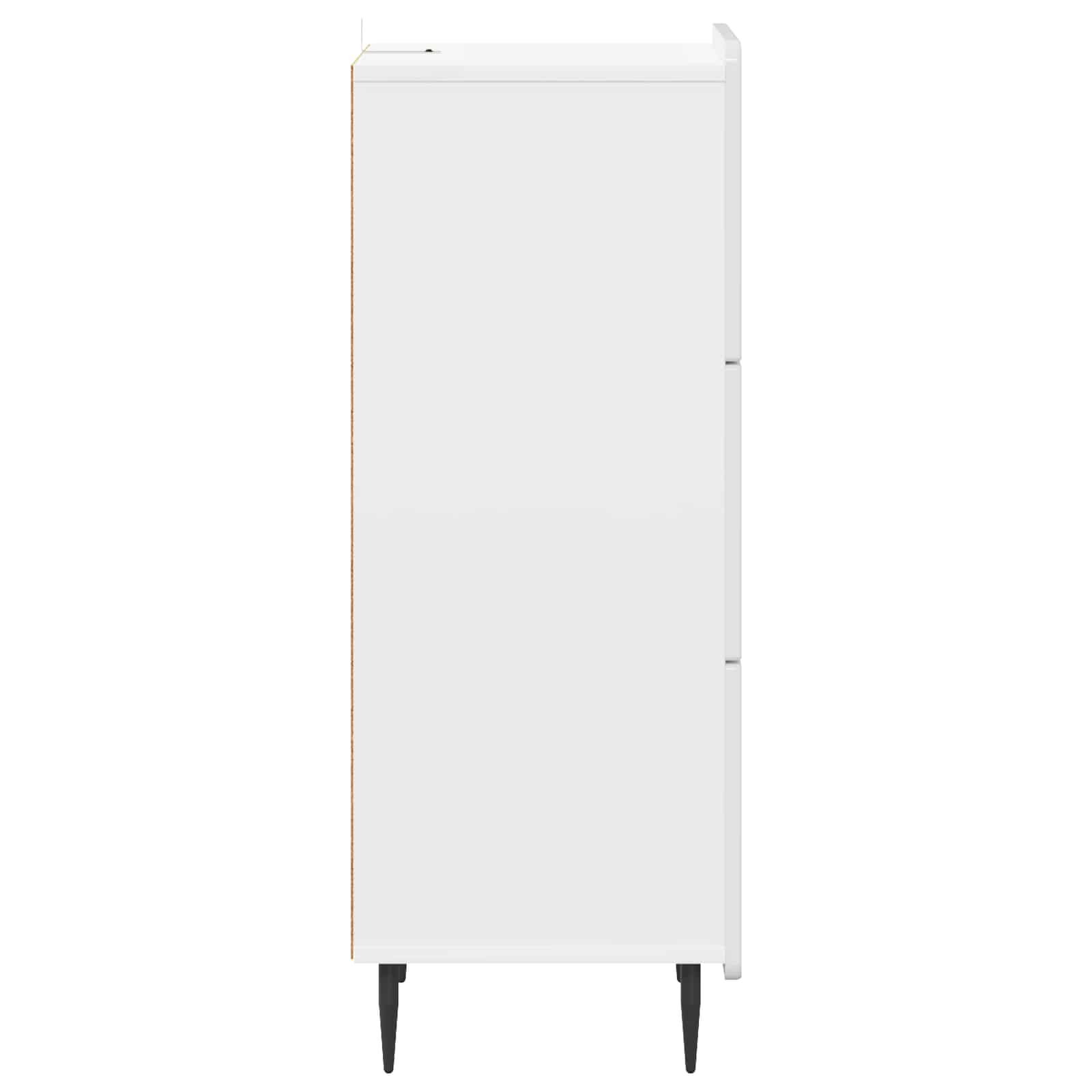 Skuffeskab Hvid højglans 33 x 34,5 x 92 cm Konstrueret træ
