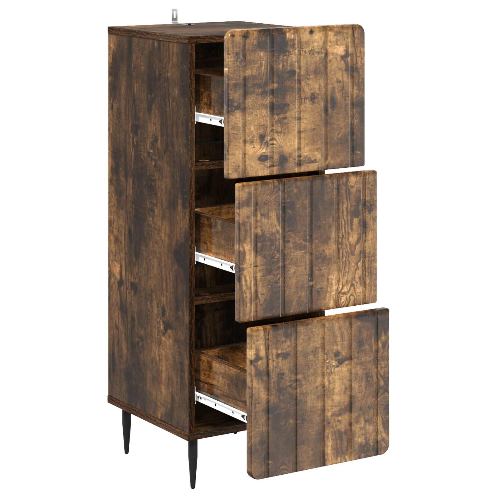 Skuffeskab Røget eg 33 x 34,5 x 92 cm Konstrueret træ