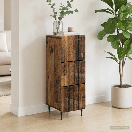 Skuffeskab 33 x 34,5 x 92 cm Konstrueret træ Gammelt træ