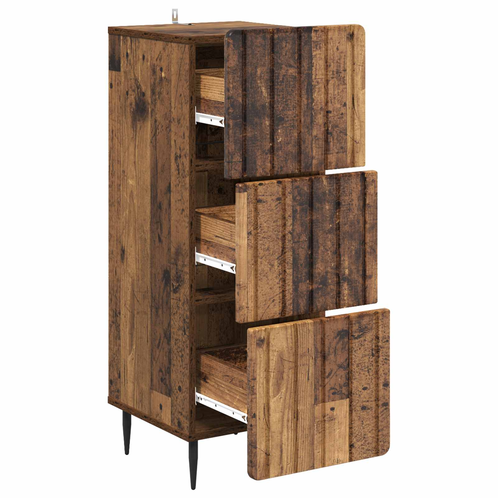Skuffeskab Gammelt træ 33 x 34,5 x 92 cm Konstrueret træ