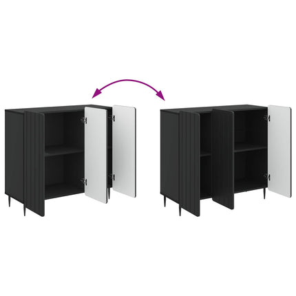Sideboard Sort 89 x 34,5 x 82 cm Konstrueret træ